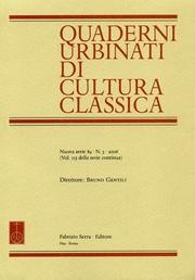 Quaderni urbinati di cultura classica. 89. 2. 2008 Quaderni urbinati di cultura classica. 89. 2. 2008