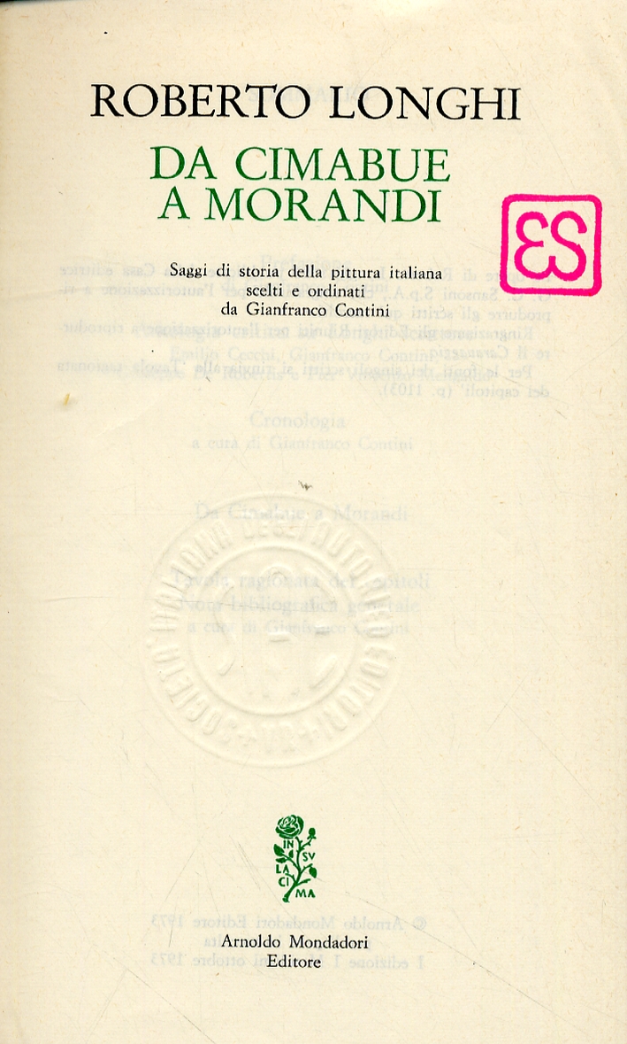 Roberto Longhi. Da Cimabue a Morandi Roberto Longhi. Da Cimabue a Morandi