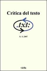 Critica del testo. Vol. 10/3 Critica del testo. Vol. 10/3