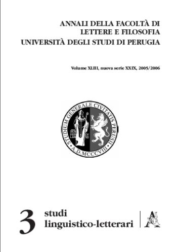 Annali della Facoltà di lettere e filosofia dell'Università degli Studi di Perugia. 2ª sezione di studi storico-antropologici (2005-2006). Vol. 43 Annali della Facoltà di lettere e filosofia dell'Università degli Studi di Perugia. 2ª sezione di studi storico-antropologici (2005-2006). Vol. 43