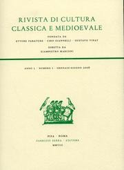 Rivista di cultura classica e medioevale. 51. 1. 2009 Rivista di cultura classica e medioevale. 51. 1. 2009