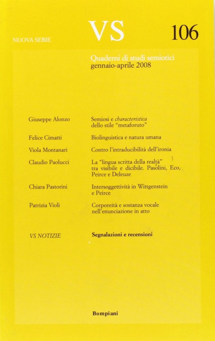 Versus. Vol. 106 Versus. Vol. 106