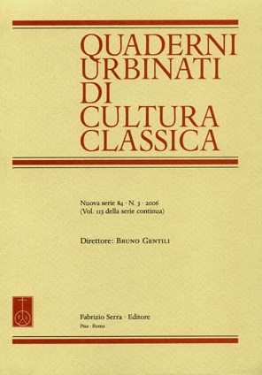 Quaderni urbinati di cultura classica. 90. 3. 2008. Quaderni urbinati di cultura classica. 90. 3. 2008.