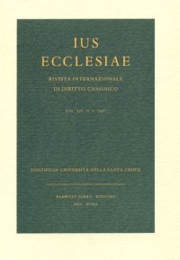 Ius Ecclesiae. Rivista internazionale di Diritto Canonico. 21. 1. 2009