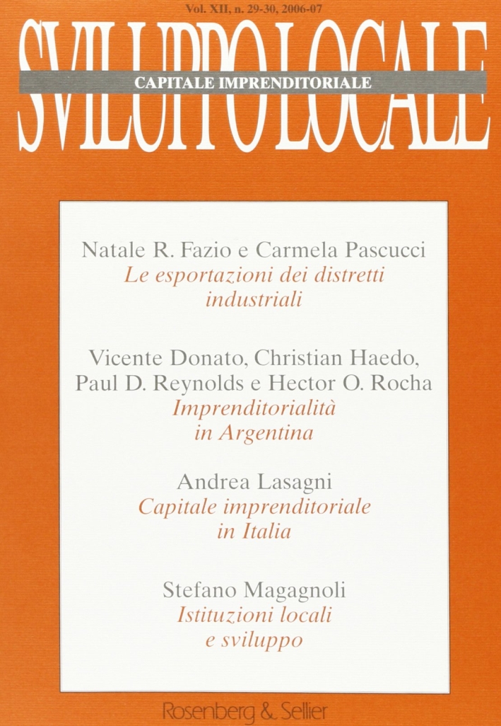 Sviluppo locale vol. 29-30 Sviluppo locale vol. 29-30