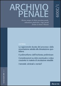 Archivio penale (2009). 1 Archivio penale (2009). 1