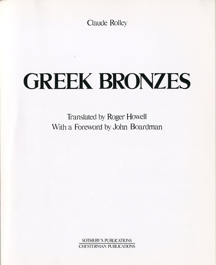 Greek Bronzes Greek Bronzes