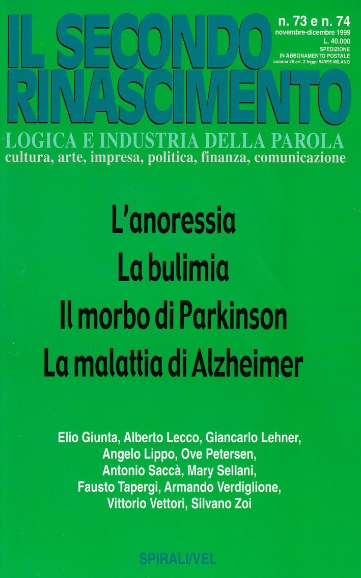L'anoressia. La bulimia. Il morbo di Parkinson. La malattia di Alzheimer L'anoressia. La bulimia. Il morbo di Parkinson. La malattia di Alzheimer