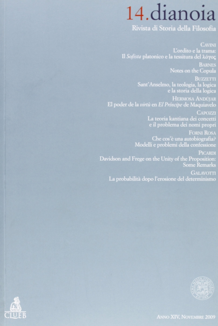 Dianoia. Annali di storia della filosofia. Vol. 14 Dianoia. Annali di storia della filosofia. Vol. 14