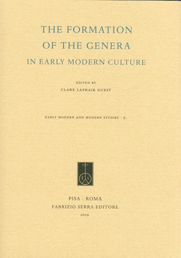 The Formation of the Genera in Early Modern Culture