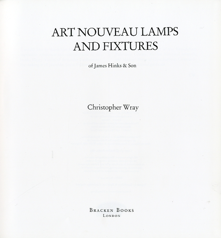 Art Nouveau Lamps and Fixtures of James Hinks & Son Art Nouveau Lamps and Fixtures of James Hinks & Son