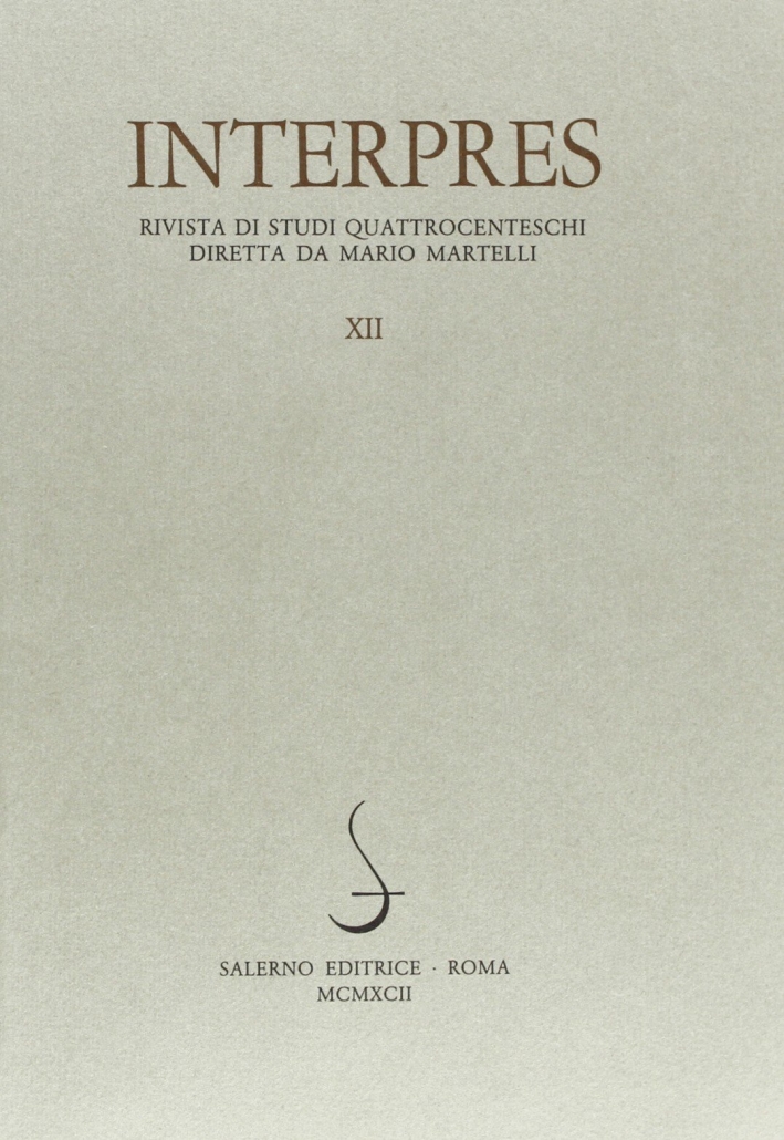 Interpres. Rivista di studi quattrocenteschi (1992). Vol. 12