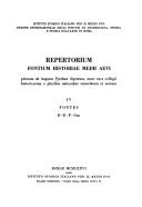 Repertorium fontium historiae Medii Aevi. Vol. 4. Fontes D-E-F-Gez