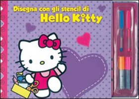 Disegna con gli stencil di Hello Kitty. Con stickers Disegna con gli stencil di Hello Kitty. Con stickers