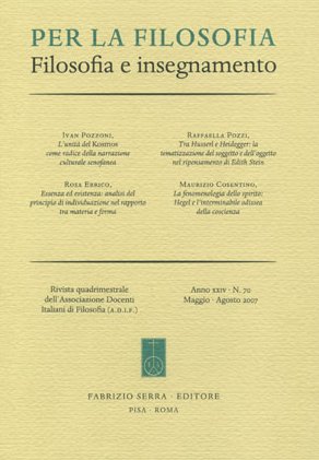 Per la filosofia. Filosofia e insegnamento. 78. 1. 2010 Per la filosofia. Filosofia e insegnamento. 78. 1. 2010