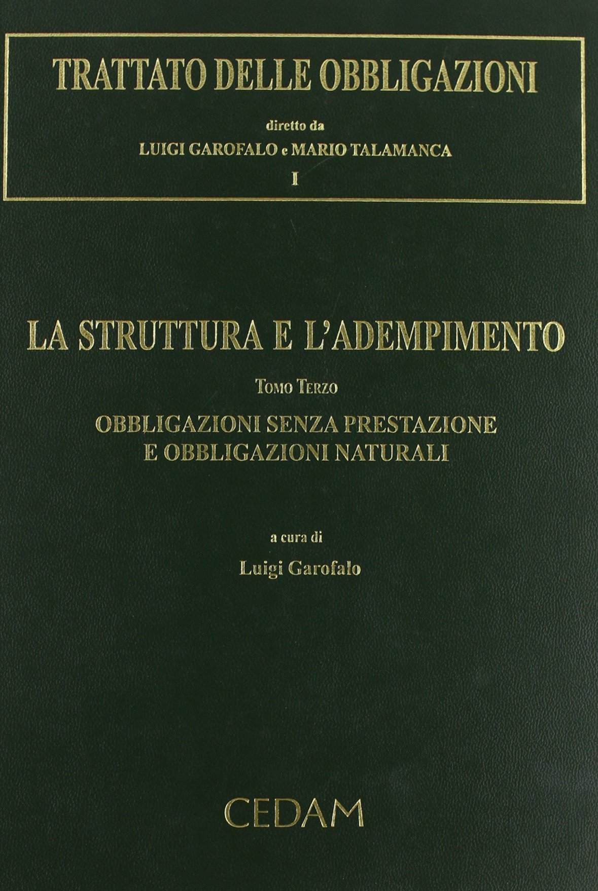 Trattato delle obbligazioni. Vol. 1/3: La struttura e l'adempimento. Obbligazioni senza prestazione e obbligazioni naturali Trattato delle obbligazioni. Vol. 1/3: La struttura e l'adempimento. Obbligazioni senza prestazione e obbligazioni naturali