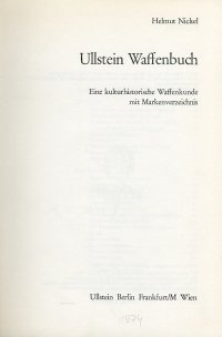 Ullstein Waffenbuch. Eine kulturhistorische Waffenkunde mit Markenverzeichnis