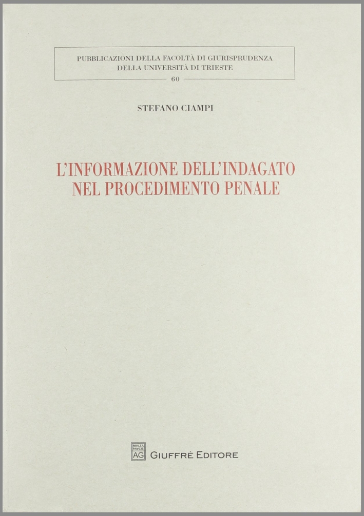 L'informazione dell'indagato nel procedimento penale L'informazione dell'indagato nel procedimento penale