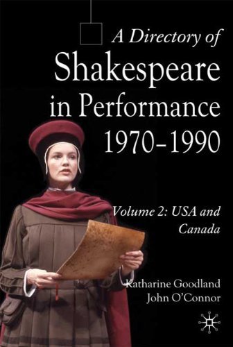 Directory of Shakespeare in Performance 1970-1990 Directory of Shakespeare in Performance 1970-1990