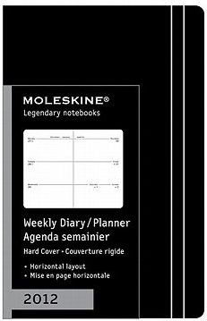 2012 Moleskine Extra Small Black Weekly Horizontal Diary 12 2012 Moleskine Extra Small Black Weekly Horizontal Diary 12