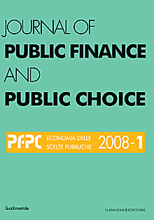 Journal of public Finance and Public Choice n.1/2008 Journal of public Finance and Public Choice n.1/2008