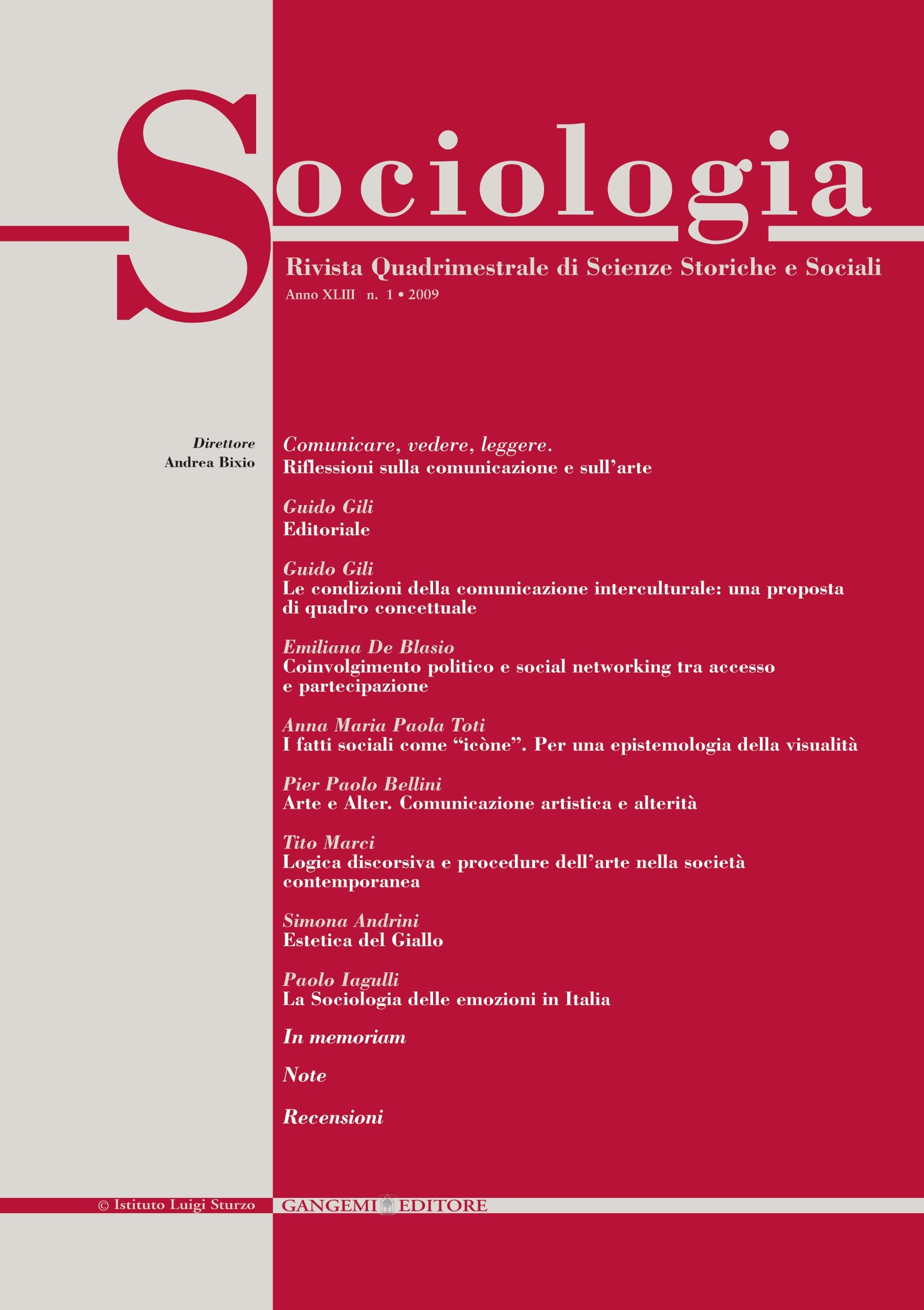Sociologia n. 1/2009 Sociologia n. 1/2009