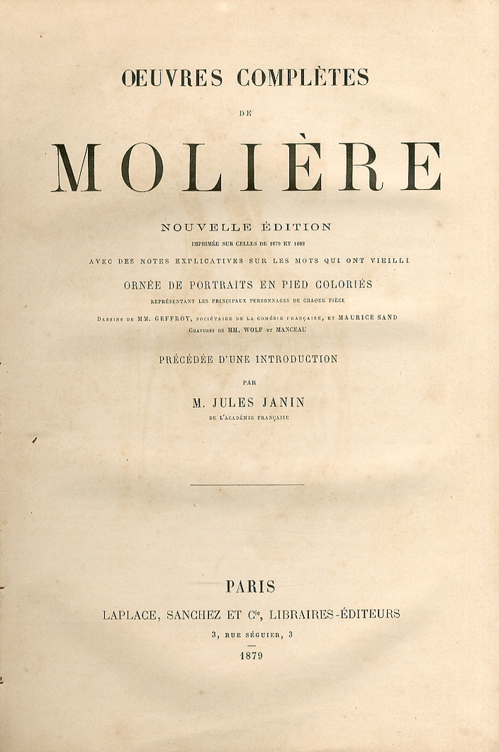 Oeuvres Completes de Moliere Oeuvres Completes de Moliere