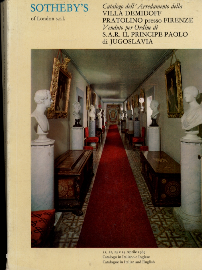 Catalogo di Quanto è Contenuto nella Villa Demidoff a Pratolino Presso Firenze Venduto per Ordine di S.a.r. Il Principe Paolo di Jugoslavia