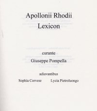 Apollonii Rhodii Lexicon