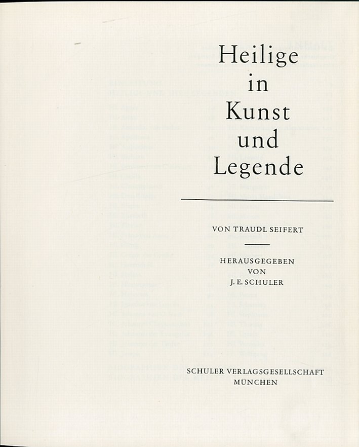 Heilige in Kunst und Legende Heilige in Kunst und Legende