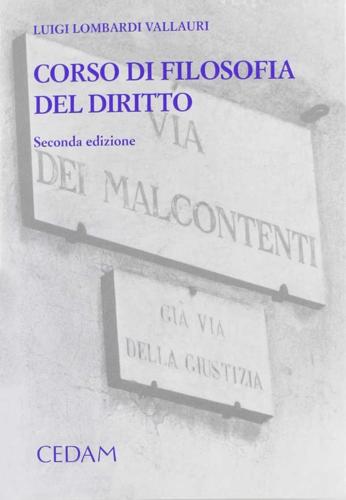 Corso di filosofia del diritto Corso di filosofia del diritto