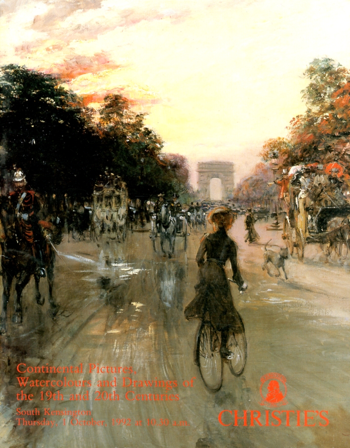 Continental Pictures, Watercolours and Drawings of the 19th and 20th Centuries. 1 October 1992 Continental Pictures, Watercolours and Drawings of the 19th and 20th Centuries. 1 October 1992