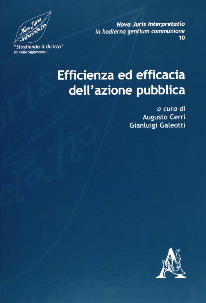 Nova juris interpretatio in hodierna gentium communione. Vol. 10: Efficienza ed efficacia dell'azione pubbica Nova juris interpretatio in hodierna gentium communione. Vol. 10: Efficienza ed efficacia dell'azione pubbica
