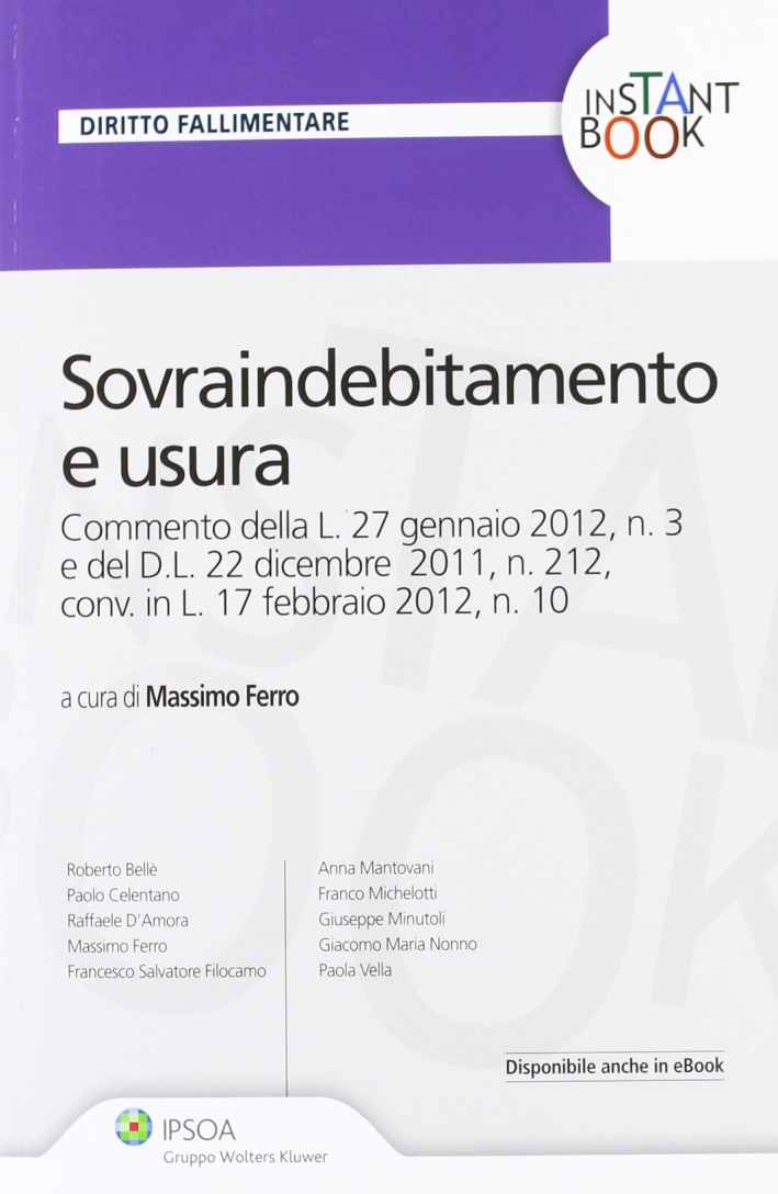 Sovraindebitamento e Usura Sovraindebitamento e Usura