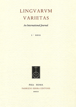 Linguarum Varietas. An International Journal. 1. 2012 Linguarum Varietas. An International Journal. 1. 2012