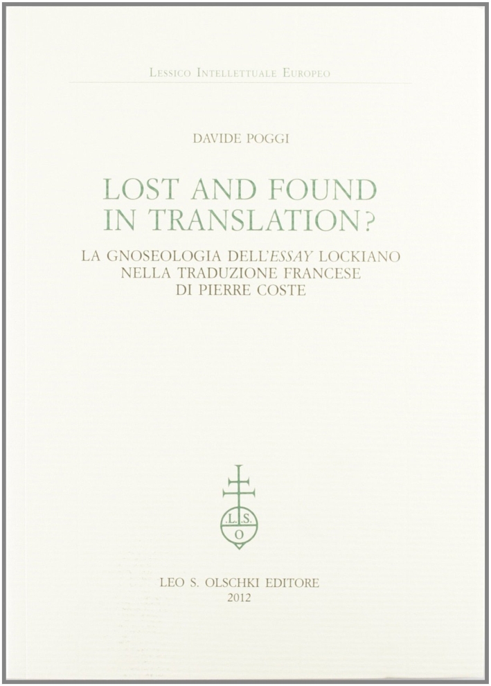 Lost and Found in Translation? la Gnoseologia dell' Lost and Found in Translation? la Gnoseologia dell'