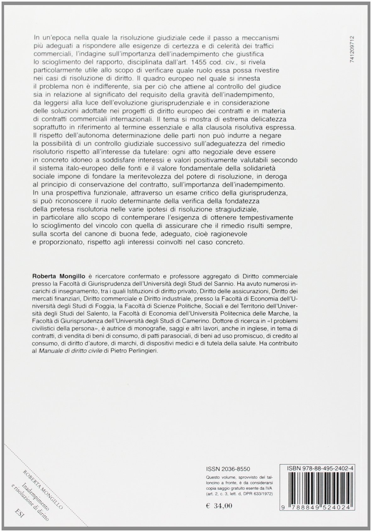 Inadempimento e risoluzione di diritto Inadempimento e risoluzione di diritto
