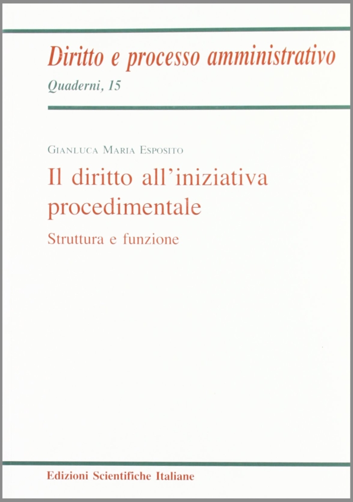 Il diritto all'iniziativa procedimentale Il diritto all'iniziativa procedimentale