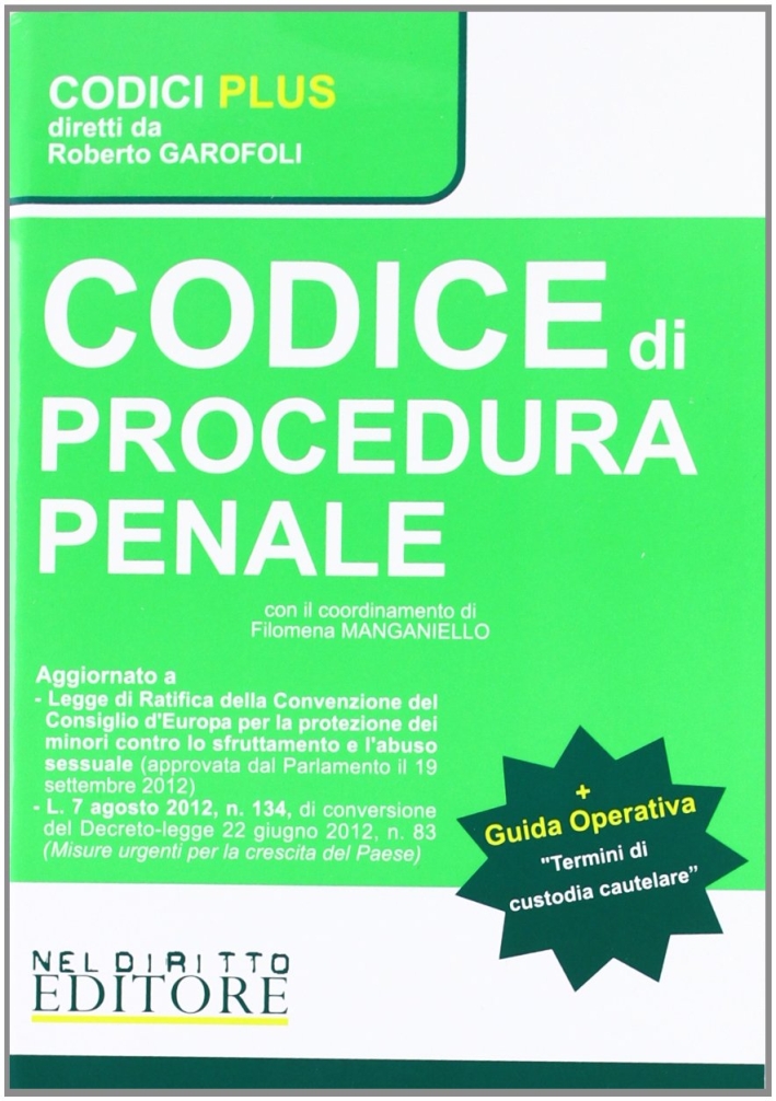Codice di Procedura Penaletermini di Custodia Cautelare Codice di Procedura Penaletermini di Custodia Cautelare
