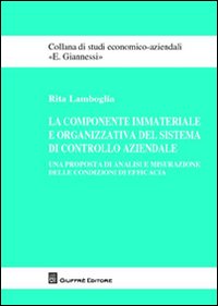 La componente immateriale e organizzativa del sistema di controllo aziendale. Una proposta di analisi e misurazione delle condizioni di efficacia La componente immateriale e organizzativa del sistema di controllo aziendale. Una proposta di analisi e misurazione delle condizioni di efficacia