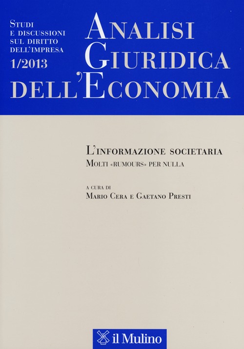 Analisi giuridica dell'economia (2013). Vol. 1 Analisi giuridica dell'economia (2013). Vol. 1