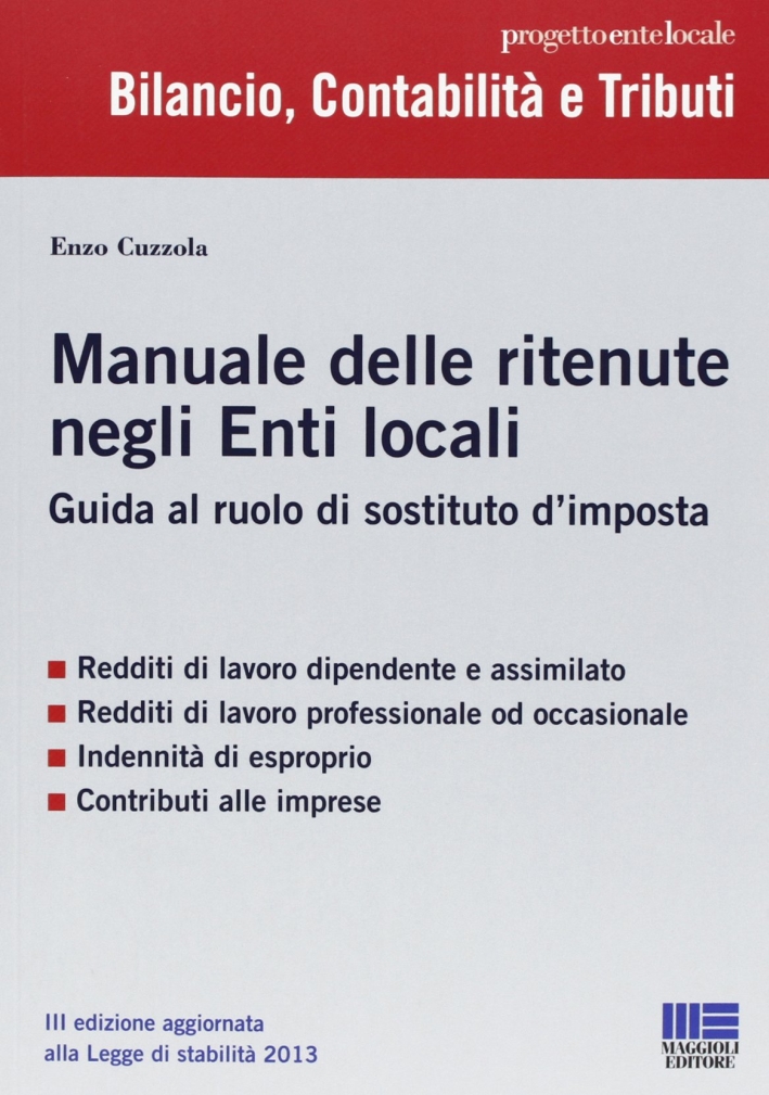 Manuale delle ritenute nell'Ente Locale Manuale delle ritenute nell'Ente Locale