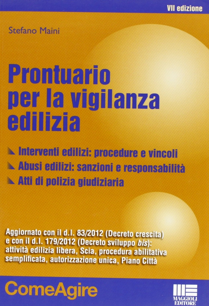 Prontuario per la vigilanza edilizia Prontuario per la vigilanza edilizia