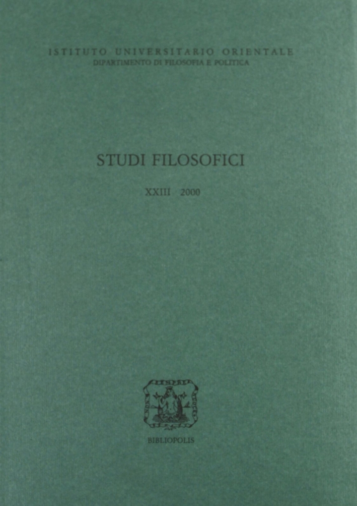 Studi Filosofici Xxiii 2000 Studi Filosofici Xxiii 2000