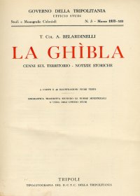 La Ghìbla. Cenni sul Territorio. Notizie Storiche