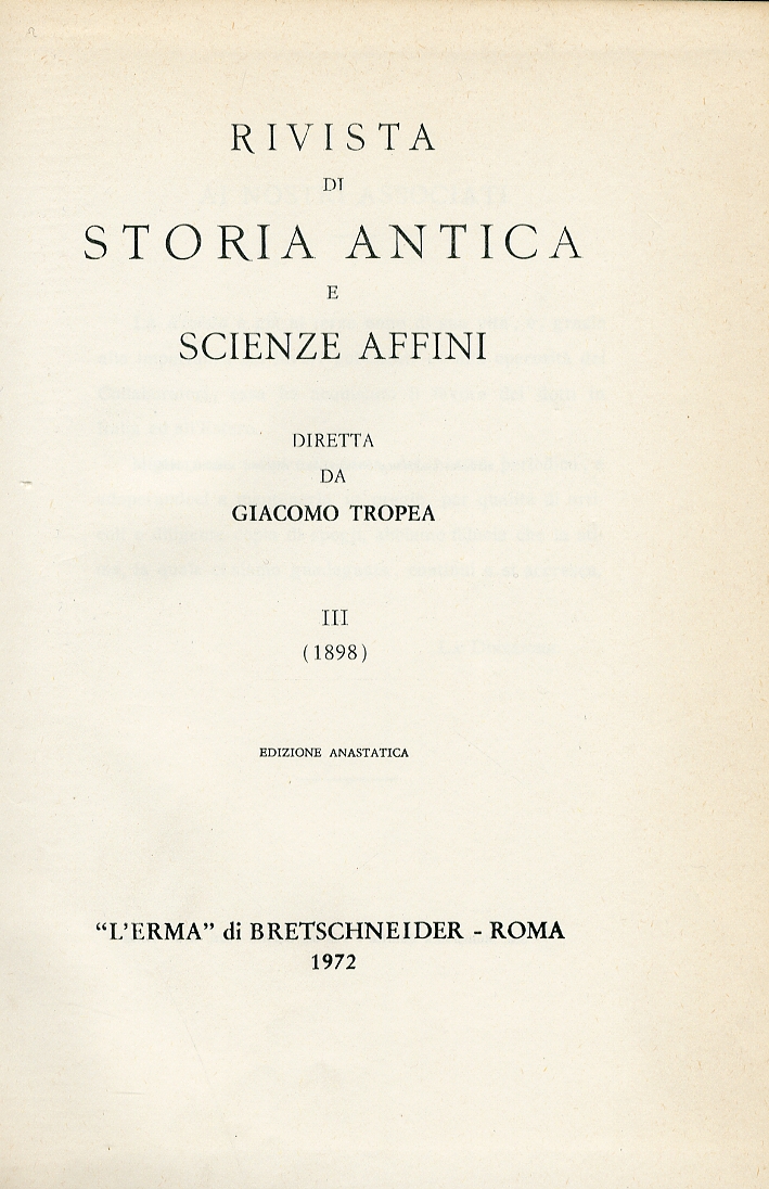 Rivista di storia antica e scienze affini. 1898 Vol.3 Rivista di storia antica e scienze affini. 1898 Vol.3