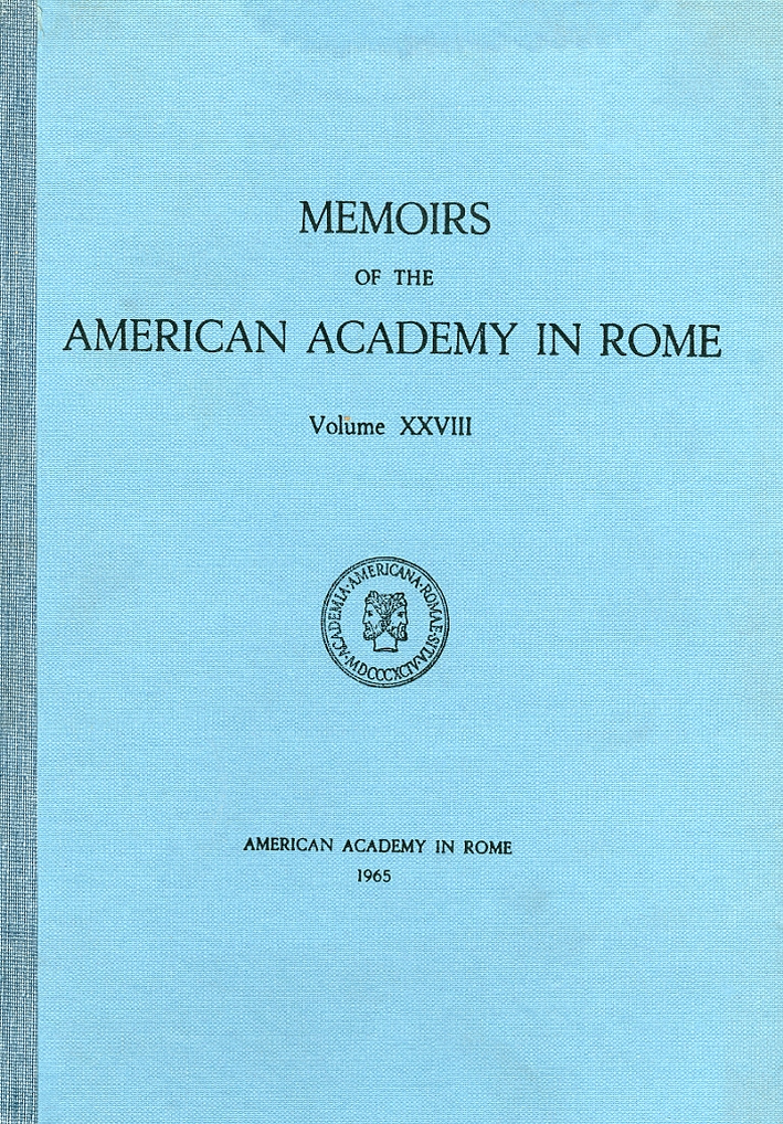 Memoirs of the American Academy in Rome. Volume XXVIII. Etruscan and Republican Roman Mouldings Memoirs of the American Academy in Rome. Volume XXVIII. Etruscan and Republican Roman Mouldings