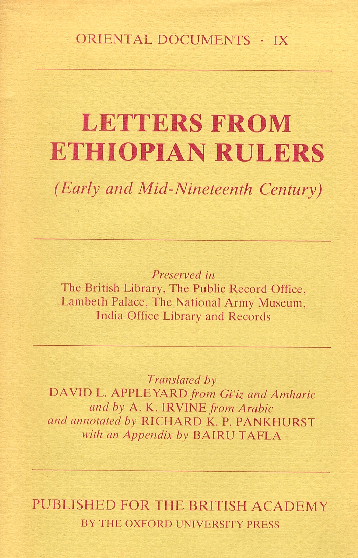 Letters From Ethiopian Rulers. Early and Mid-Nineteenth Century Letters From Ethiopian Rulers. Early and Mid-Nineteenth Century