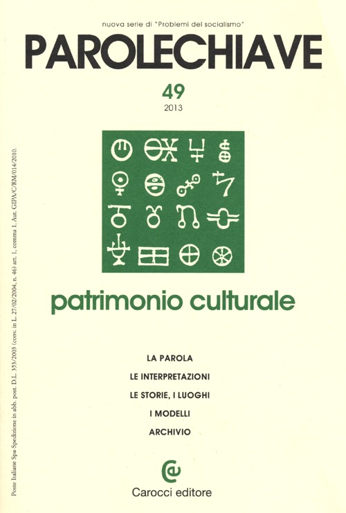 Parolechiave (2013). Vol. 49: Patrimonio culturale Parolechiave (2013). Vol. 49: Patrimonio culturale