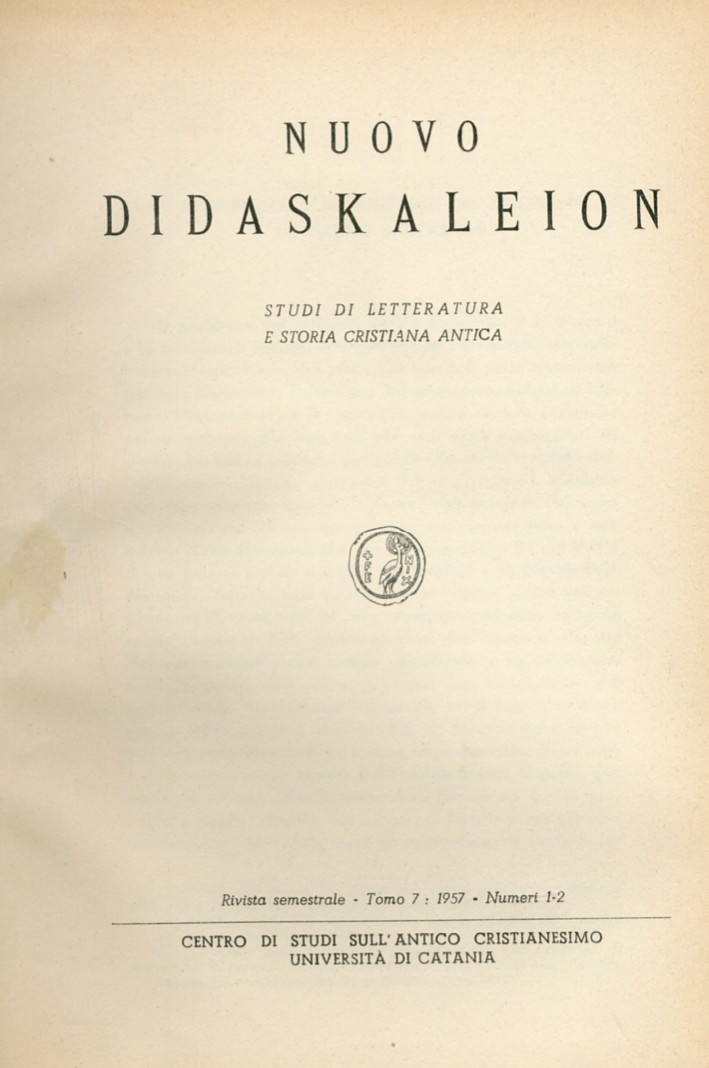 Nuovo Didaskaleion.VII-XII 1957-1962